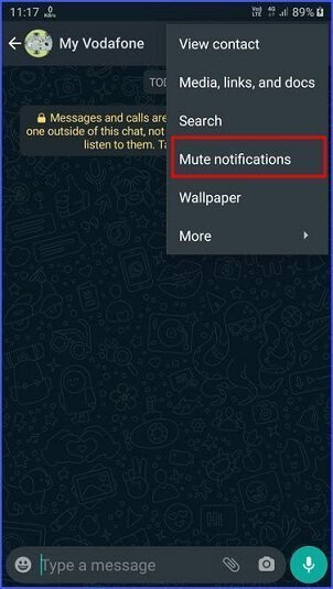 Open mute notifications on WhatsApp - whatsapp mute
