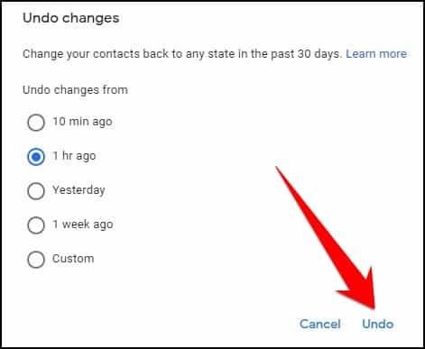 Undoing deleted contacts - how to restore contacts from gmail
