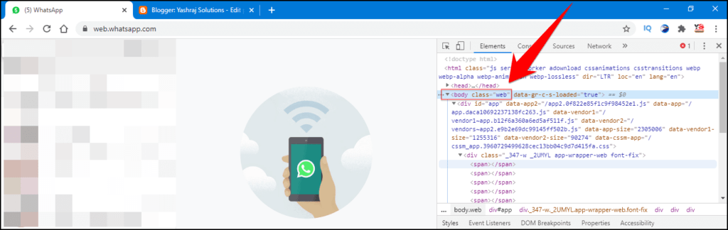 body_class_web_code - whatsapp web dark