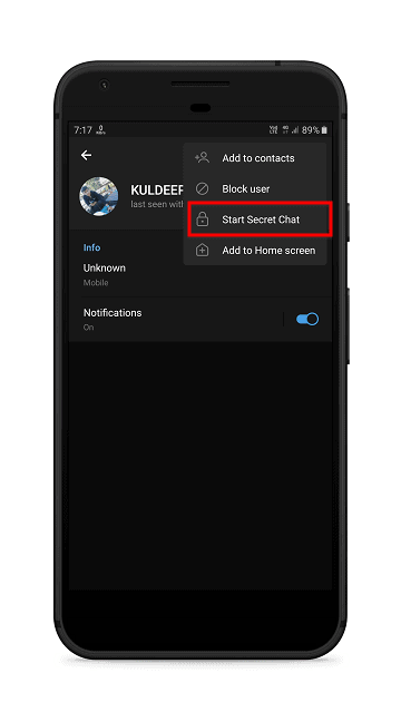 Telegram Secret Chat option - How to enable Secret Chat in Telegram