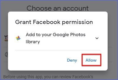 granting facebook permission to transfer facebook photos or videos - How to transfer photos from Facebook to Google Photos