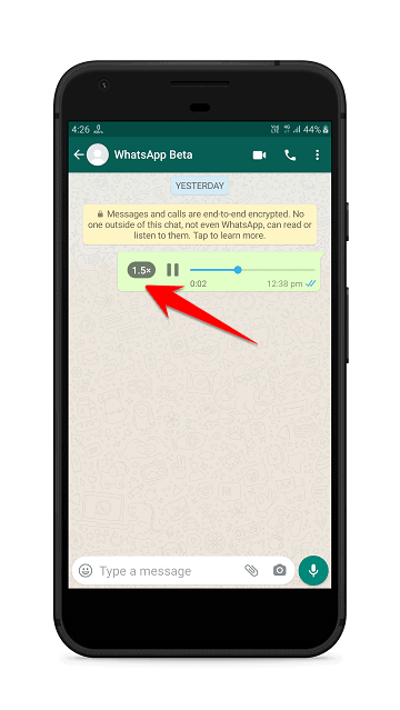 WhatsApp voice messages playback speed feature