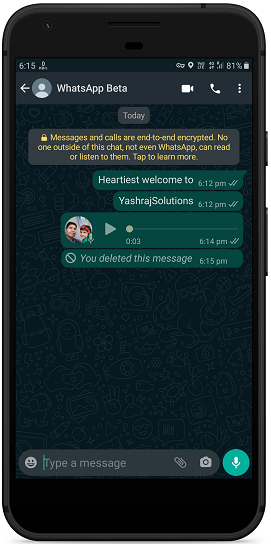 WhatsApp's rounded chat bubbles