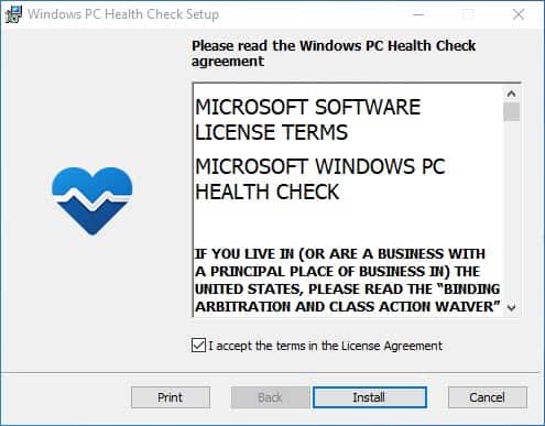 Windows PC Health Check Setup - windows 11 requirements