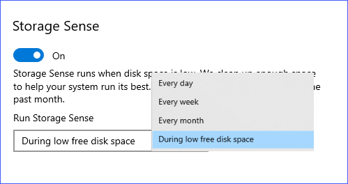 Run Storage Sense Run Storage Sense