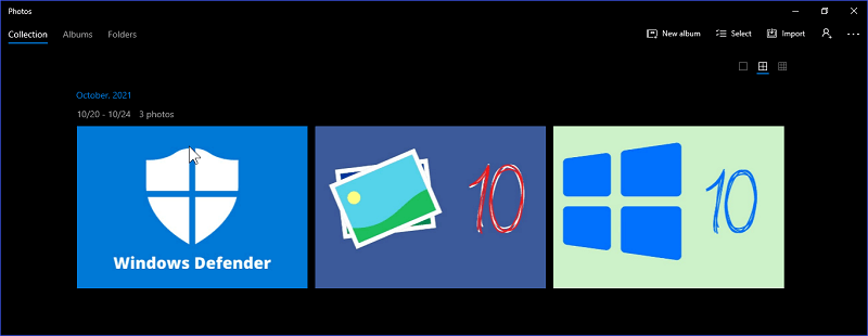 Windows 10 app in dark mode