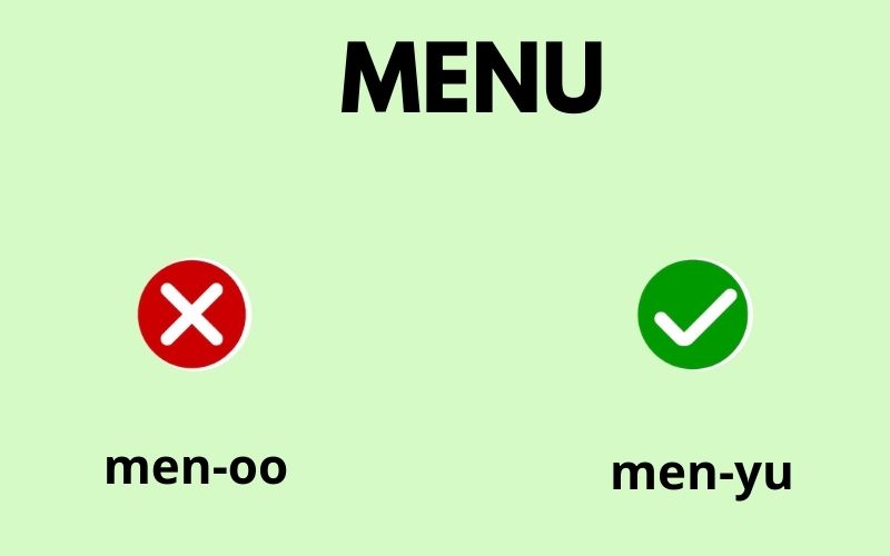 how to pronounce menu correctly