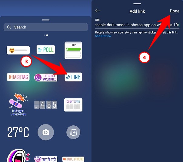 How to add link to instagram story with link sticker feature on instagram selecting instagram link sticker icon