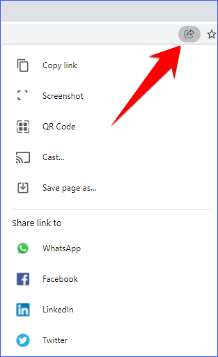 desktop chrome screenshot tool in the address bar