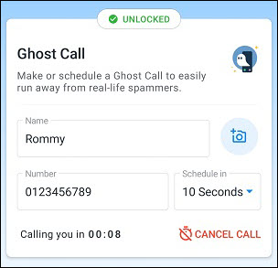 scheduled ghost call in truecaller