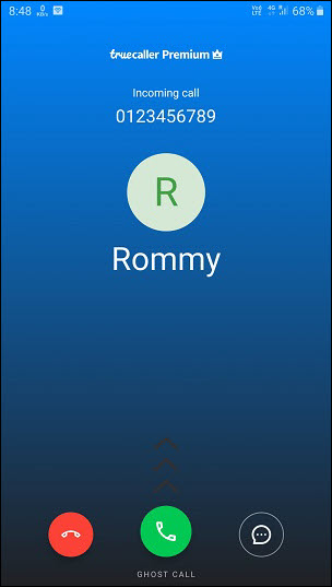 truecall ghost call  fake calling screen
