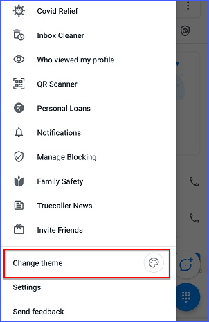 truecaller change theme option truecaller change theme option