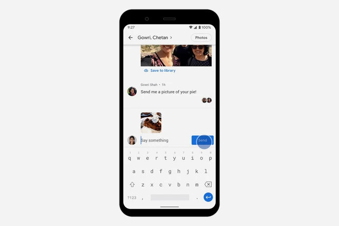 How to chat through Google Photos