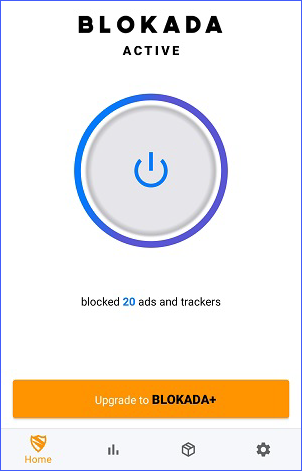 blokada in action to block ads and trackers