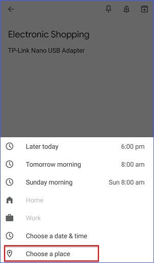 how to set up location based reminder on android