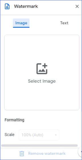 Google Docs Image Sidebar Panel