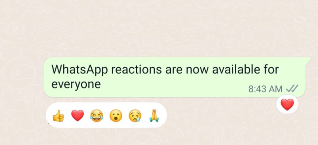Whatsapp emoji reactions feature Whatsapp emoji reactions feature