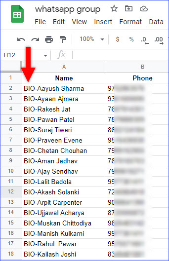 how to create Whatsapp group from Excel