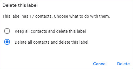 how to delete imported contacts from Google Contacts